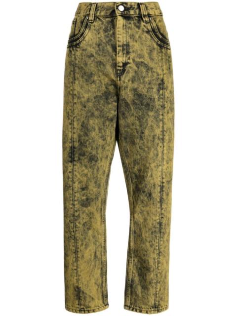 NAMACHEKO bleached straight-leg jeans