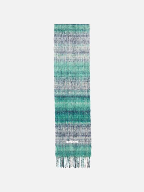 Acne Studios Fringed mohair scarf - White/Aqua