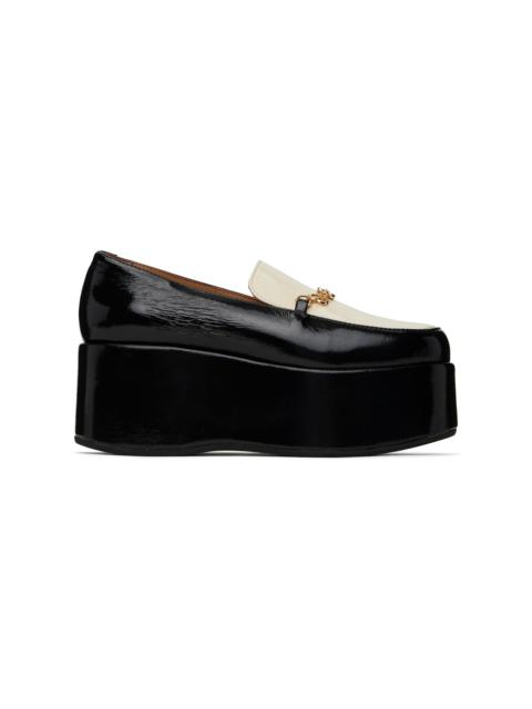 GANNI Black & Off-White Butterfly Chain Platform Loafers