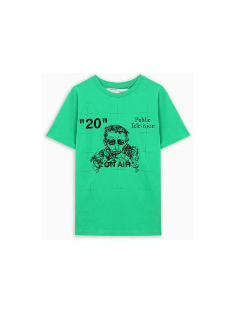 Off-White OFF-WHITE Public Television T-Shirt Green/Black