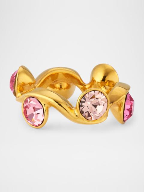 Oscar de la Renta Crystal Wave Ring