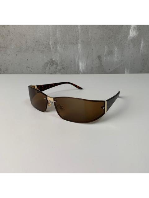 Other brands Japanese Brand - Tortoiseshell Rimless Shield Sunglasses Brown Gold