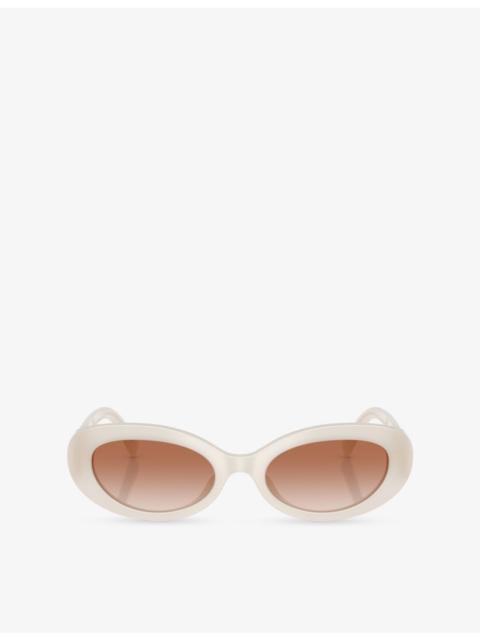 Dolce & Gabbana DG4537 Oval-Frame Acetate Sunglasses
