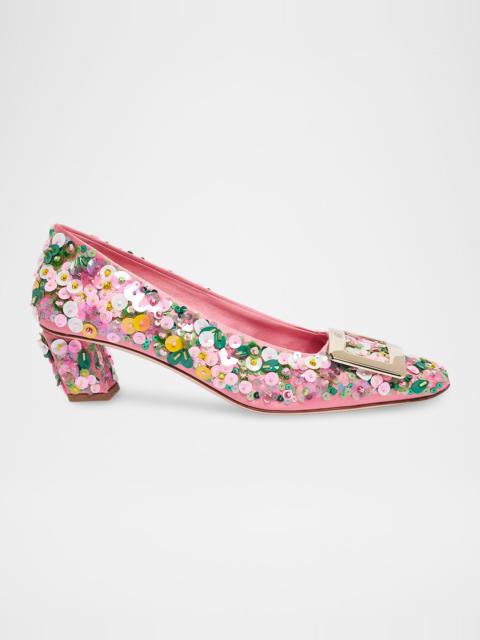 Roger Vivier Belle Vivier Sequin Satin Pumps