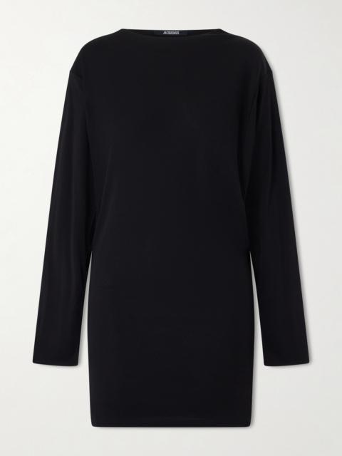 JACQUEMUS The Mistral Open-back Draped Jersey Mini Dress