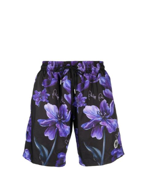 PHILIPP PLEIN floral-print swim shorts