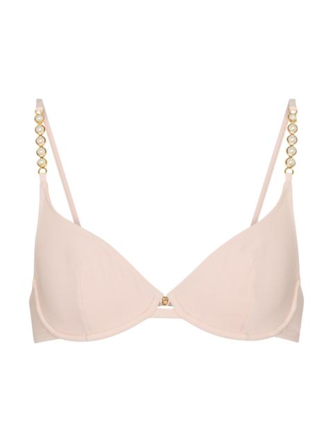 Stella McCartney Faux pearl-embellished bikini top