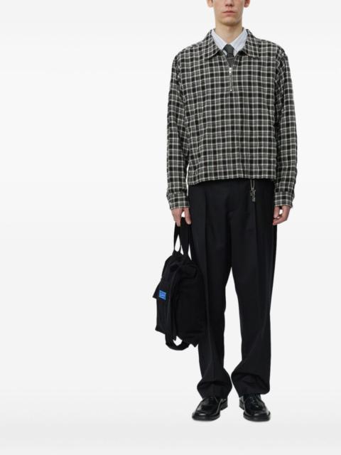 mfpen quarter-zip plaid-check shirt