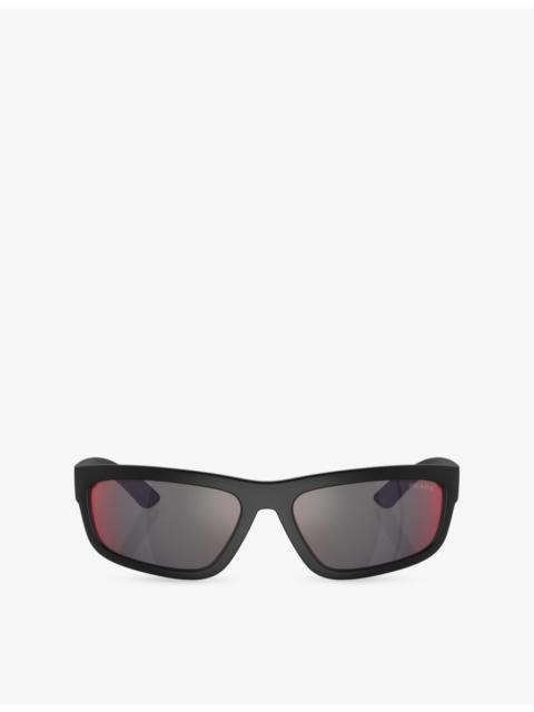 Prada PS 05ZS Rectangular-Frame Acetate Sunglasses