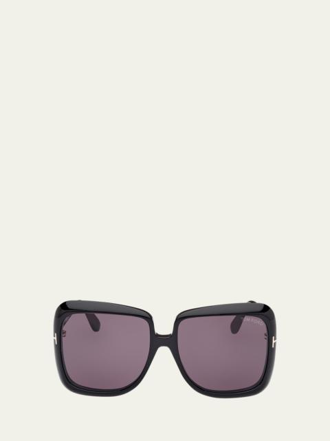 Lorelai Black Acetate Square Sunglasses