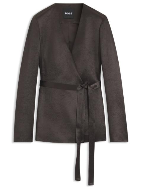 BOSS SLIM-FIT BLAZER IN LUSTROUS TWILL