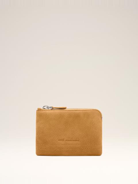 AMI Paris YELLOW COW LEATHER CARROUSEL ZIPPED WALLET