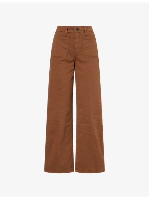 FRAME Slim Palazzo Harbor Pocket Cotton Jeans