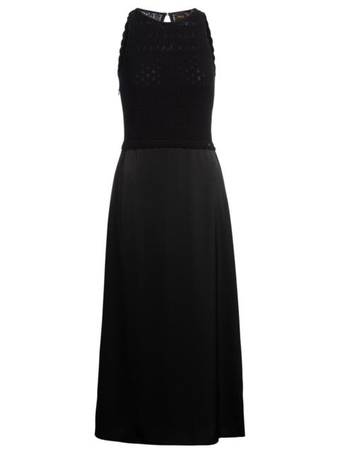 BOSS KNITTED DRESS WITH CONTRAST-FABRIC SKIRT