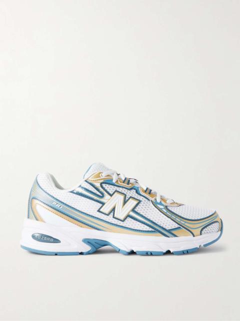 New Balance 740 Metallic-Trimmed Mesh Sneakers