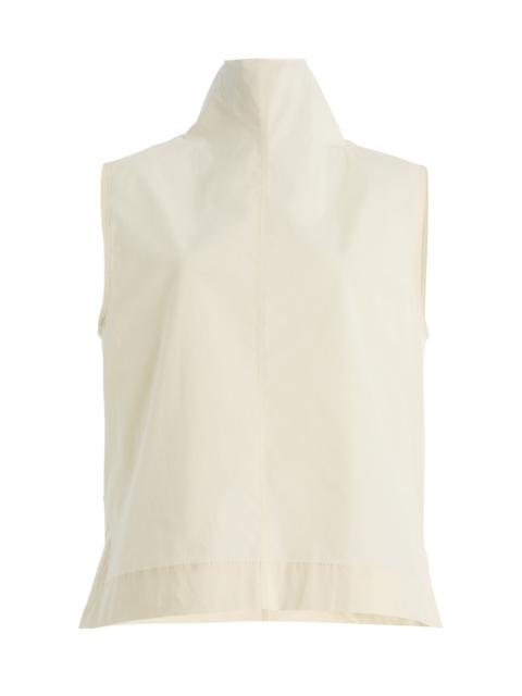 BRANDON MAXWELL The Finn Tie-Neck Cotton Top yellow