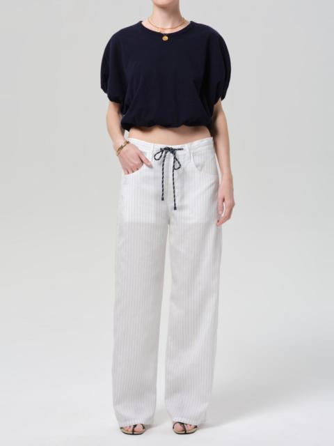 Citizens of Humanity Brynn Drawstring Trouser In Black Pinstripe