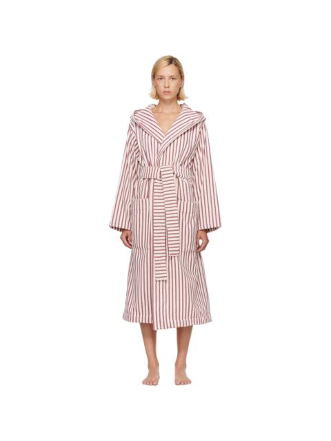 TEKLA White & Pink Terry Hooded Bathrobe