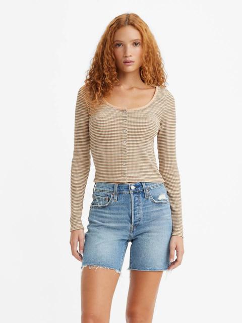 BRITT LONG SLEEVE SNAP FRONT TOP