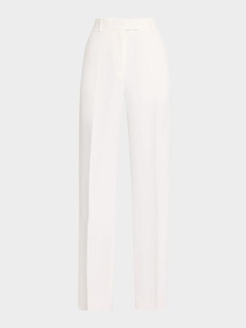 FERRAGAMO Linen Toile Straight-Leg Pants