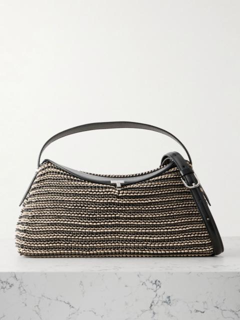 TOTEME T-Lock woven leather shoulder bag Black