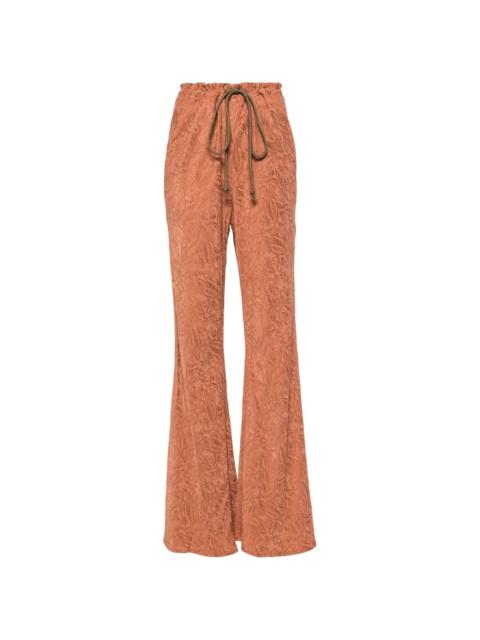 paisley-embroidered flared trousers