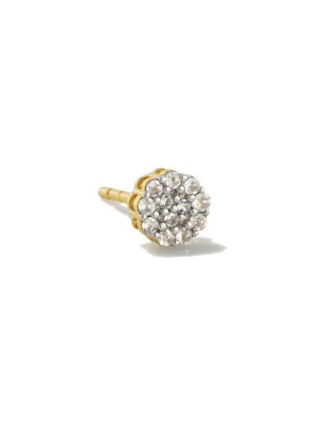 KENDRA SCOTT Mini Pave Circle 18k Gold Vermeil Single Stud Earring in White Topaz