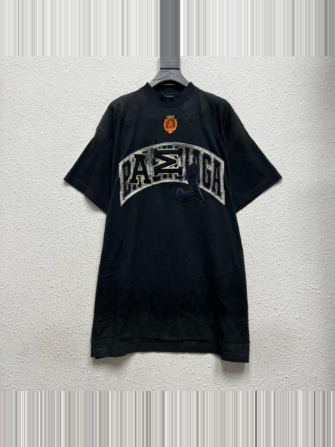 BALENCIAGA Balenciaga Black Mud‑Dyed Manchester United Short Sleeve Top