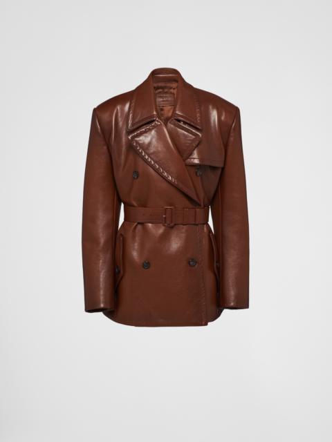 Prada Double-breasted leather jacket