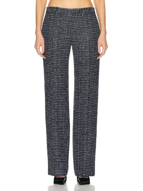 Alessandra Rich Sequin Checked Tweed Trouser