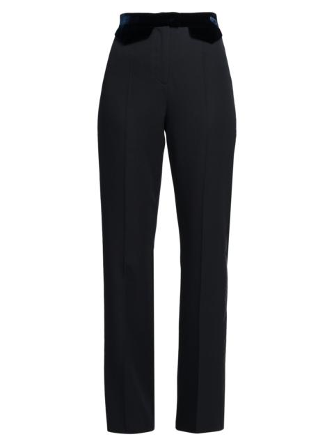 GIORGIO ARMANI Women's Velvet Waist Slim Pants - Dark Navy
