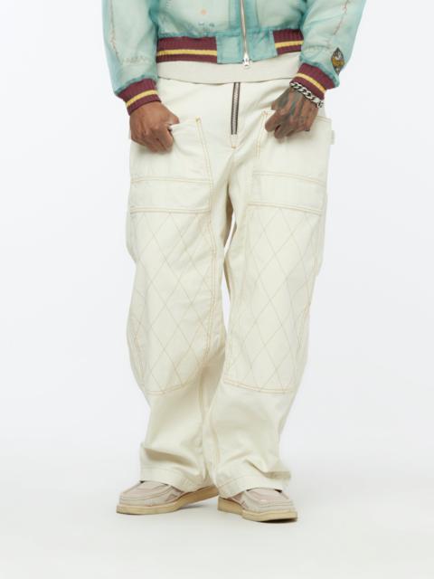 ZIPPER WIDE LUMBER PANTS (ECRU)