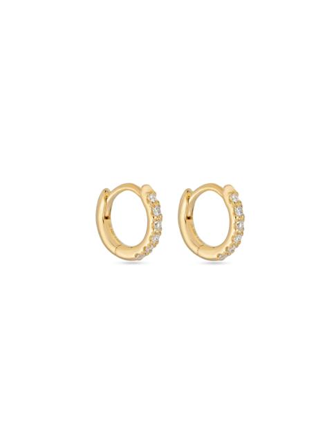 STONE AND STRAND LAB-Created Third Hole Diamond Huggies