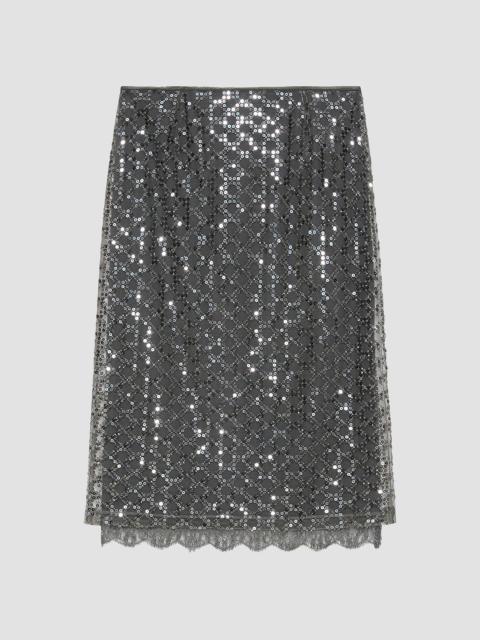 MARELLA Women's Sequinned and Beaded Skirt - Medium Grey