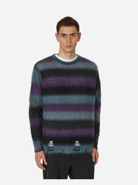 Song for the Mute Striped Mohair Oversized Sweater Midnight
