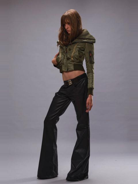 R13 BOY FLARE LEATHER PANT - BLACK