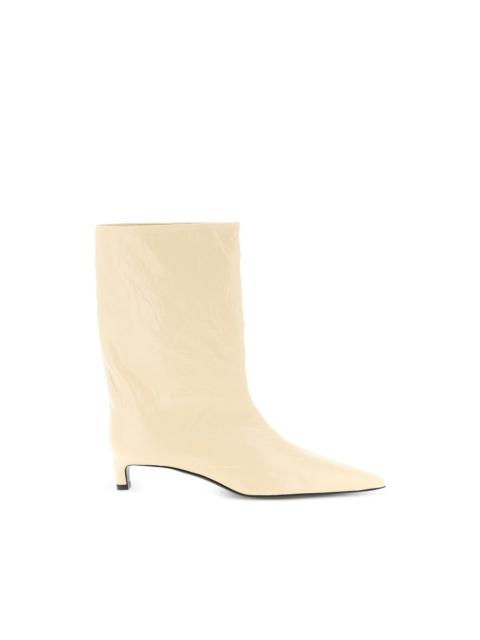 Jil Sander craquelé pointed leather ankle boots