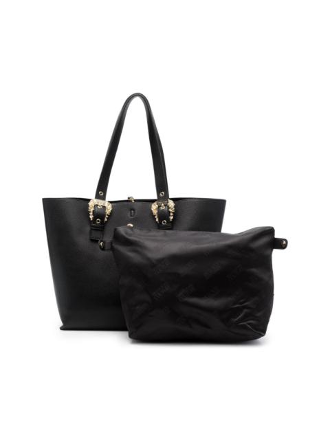 VERSACE JEANS COUTURE logo-buckle faux-leather tote bag