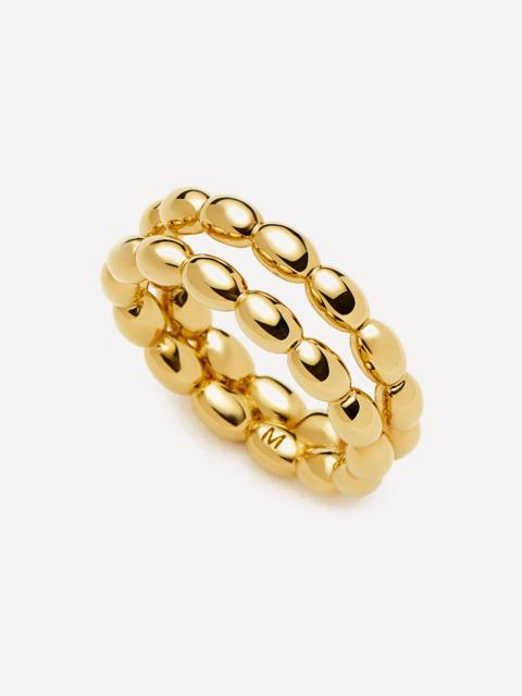 MISSOMA 18ct Gold-Plated Molten Olive Stacked Ring