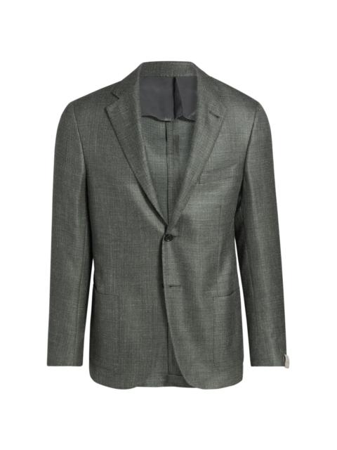 CORNELIANI Men's Textured Wool-Linen Sport Coat - Sage Texture