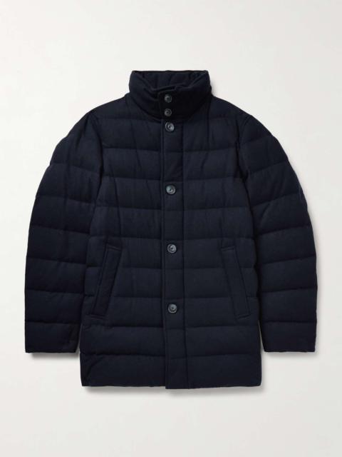 Slim-Fit Quilted Recycled Cashmere-Blend Twill Coat