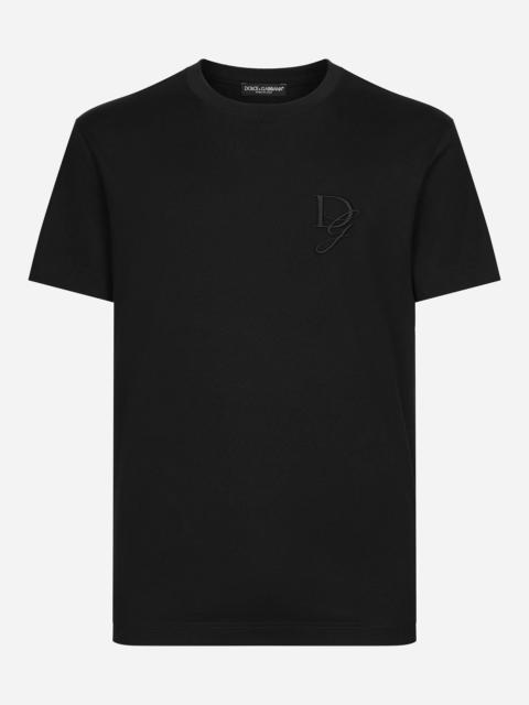 Dolce & Gabbana Jersey round-neck T-shirt with DG embroidery