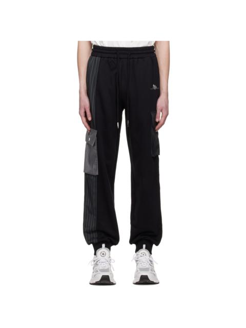 FENG CHEN WANG Black Stripe Pockets Sweatpants