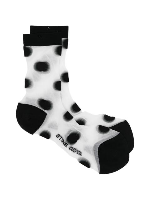 STINE GOYA Stine Goya Polka-dot Sheer-finish Socks