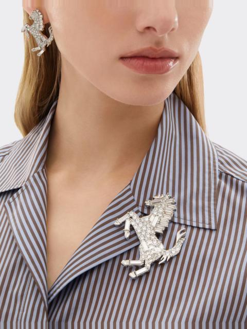 Ferrari Prancing Horse Rhinestone Brooch