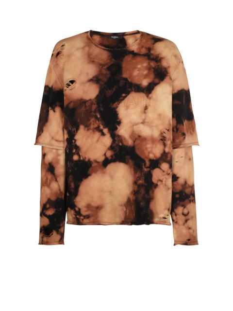 Balmain Cotton T-shirt with burnt print