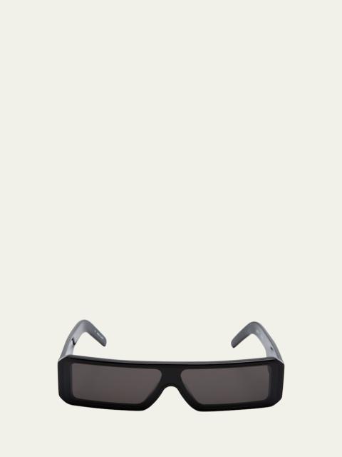Rick Owens Men's Gethshades Acetate Rectangle Sunglasses