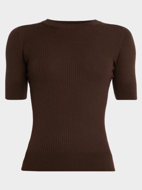 MICHAEL KORS Superfine Merino Short-Sleeved Knit Top