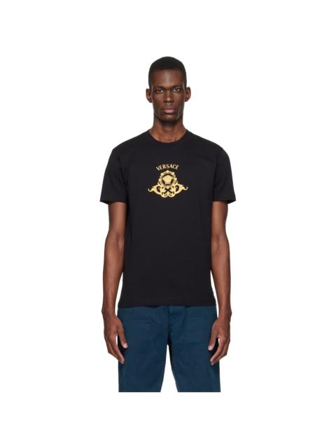 VERSACE Black Printed Cotton-Jersey Slim T-shirt