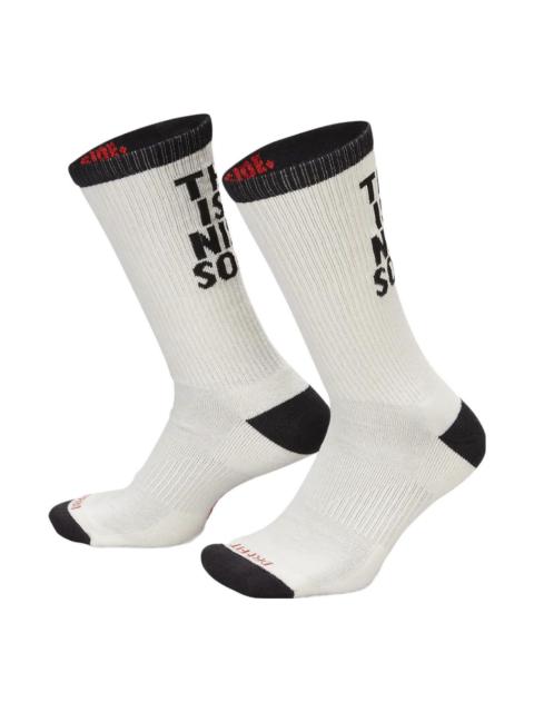 Nike Nike Everyday Plus Cushioned Crew Socks 'Sail Black' FB3272-635